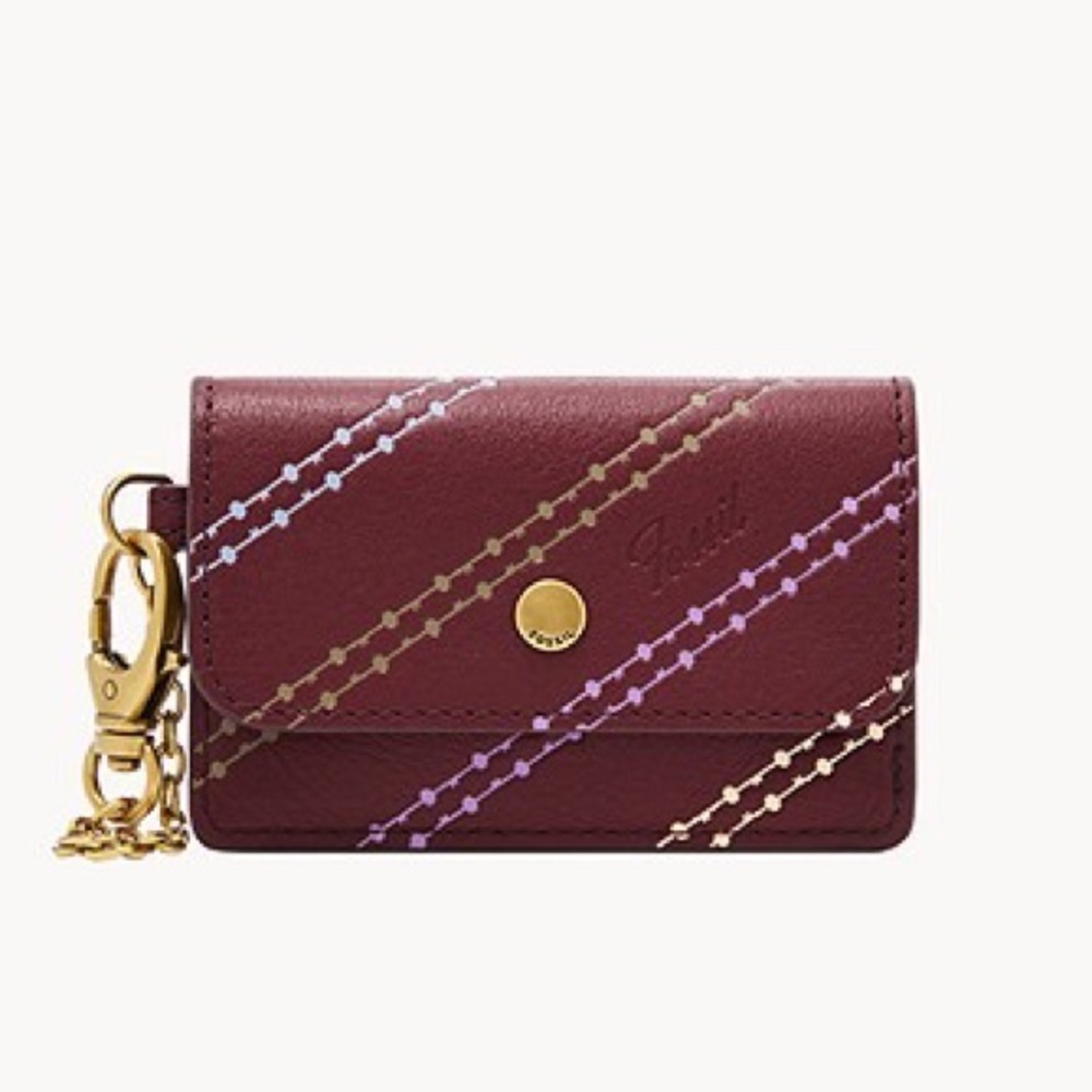 ✨Fossil Valerie Card Case Burgundy NWOT